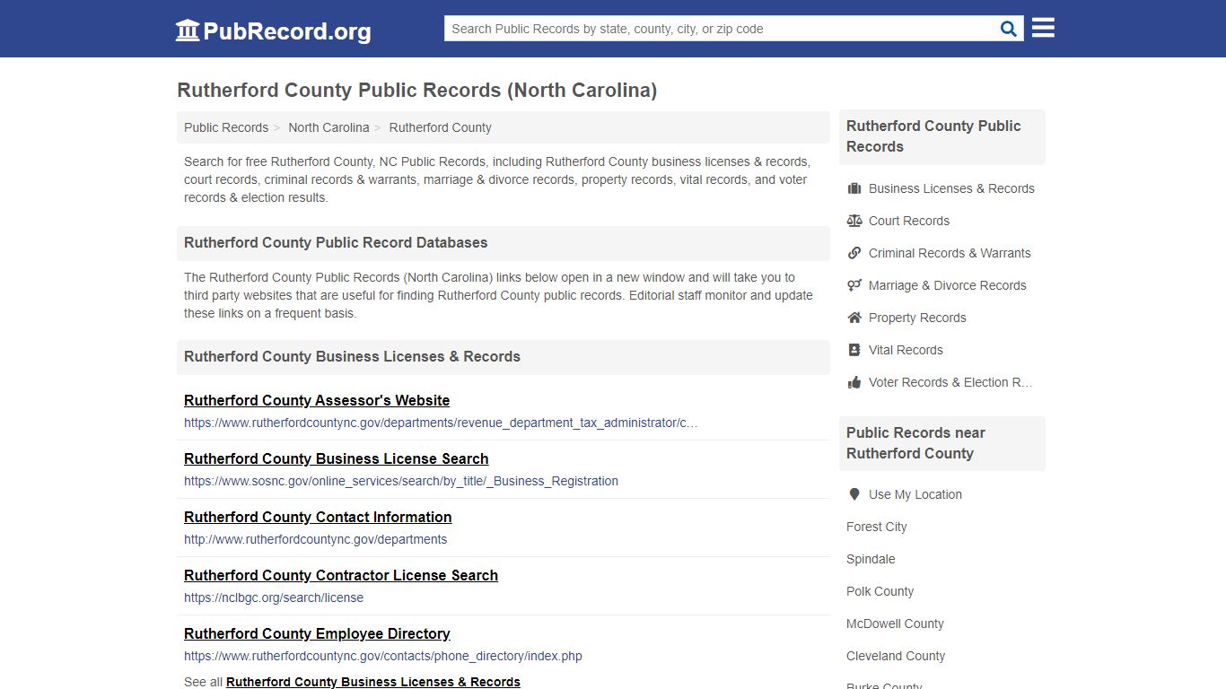 Free Rutherford County Public Records (North Carolina ...