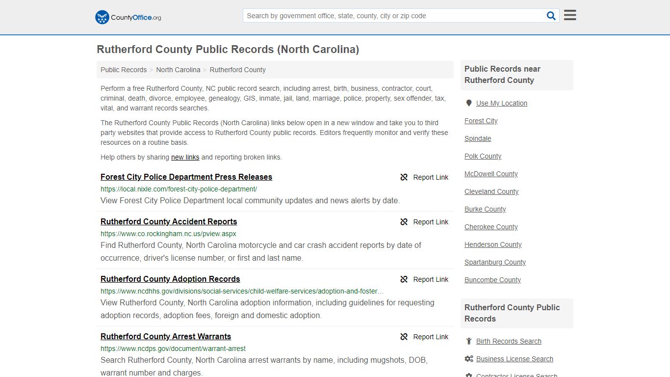 Public Records - Rutherford County, NC (Business, Criminal ...