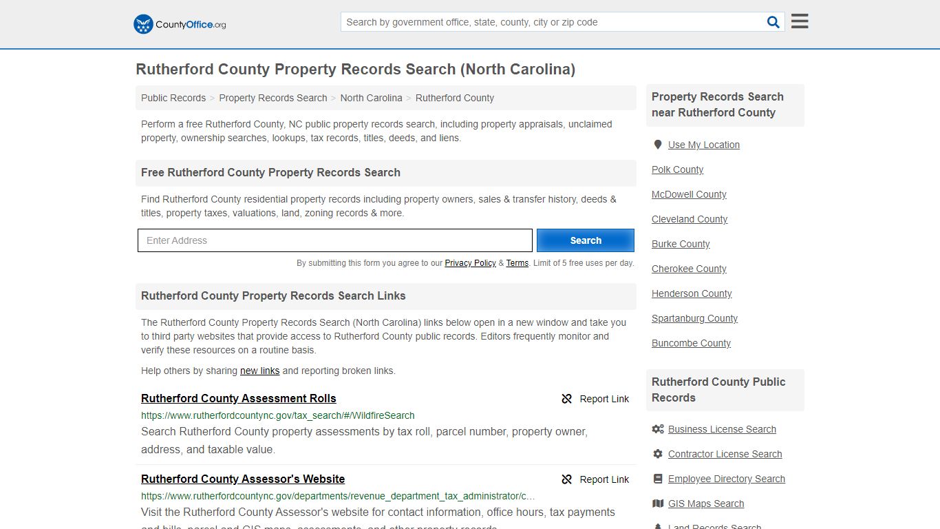 Property Records Search - Rutherford County, NC ...